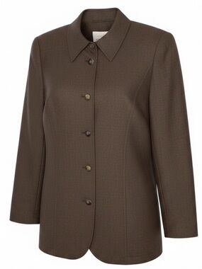 Escada Margaretha Ley Dark Brown Virgin Wool Vintage Jacket Womens size 42